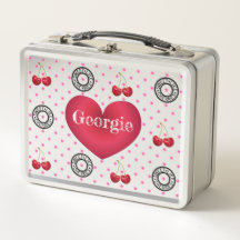 SVIN SOM CHERRIES Retro Vintage Heart 1- sidig