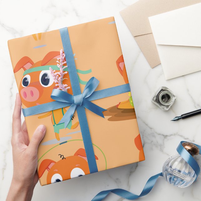 Svin som tränar presentpapper (Skapare uppladdad)