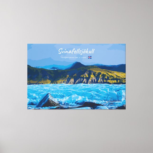 Svínafellsjökull, Island -  Glacärvy Canvastryck (Framsida)