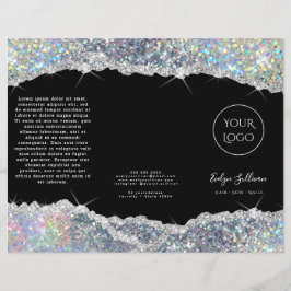 Svinbroschyr från Faux glitter silver