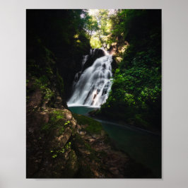 Svindlande vattenfall Šum i magisk skog Poster