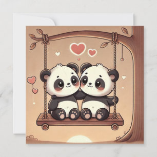 Svingande Panda Kärlekskort Julkort