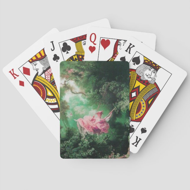 Svingen ,grön rosa spel kort (Baksidan)