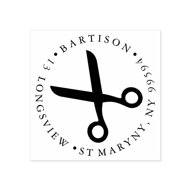 Svingsax RUND RETURADRESS Rubber Frimärke Stämpel (Tryck)