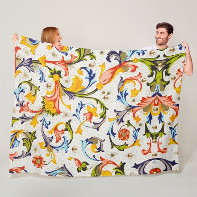 SVINOR FÖR BLOMMIGT AV FLORENTINA-RENAISSANCE,BLOM FLEECEFILT (På plats)