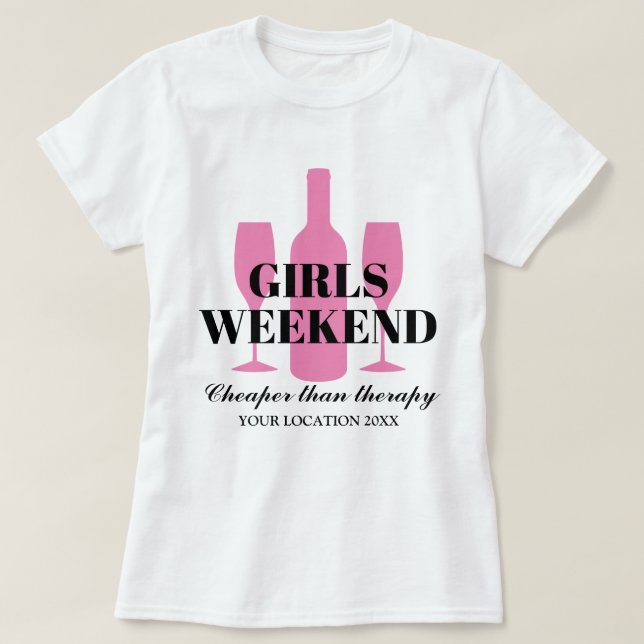 Svinvinet Girls helg samlar vinodlingen party T Shirt (Design framsida)