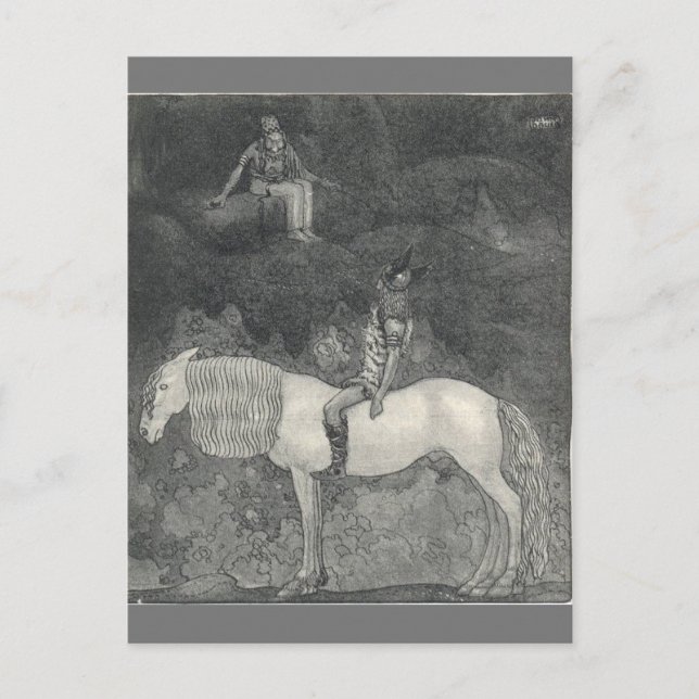 Svipdag talar med Thokk av John Bauer Vykort (Framsida)