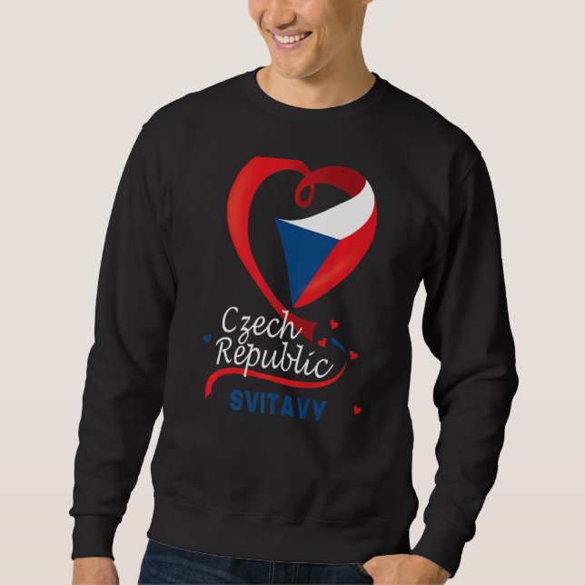 Svitavy Czech Republic Heart Flagga Lejon Jacka av Lång Ärmad Tröja (Framsida)