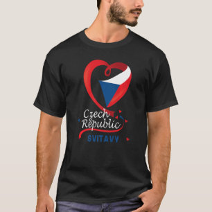 Svitavy Czech Republic Heart Flagga Lejon Jacka av T Shirt