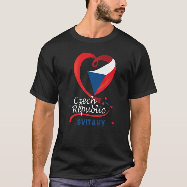 Svitavy Czech Republic Heart Flagga Lejon Jacka av T Shirt (Framsida)