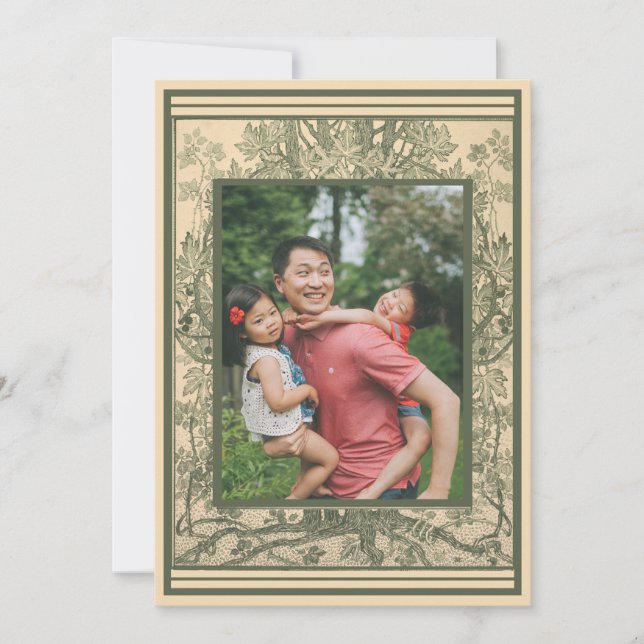 Sviten av utsmyckade franska landskapsbilder med g julkort (Framsida)