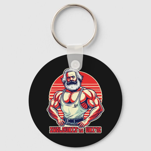Svleunists Unite Funny Communist Gym BodyBuilder Nyckelring (Framsida)