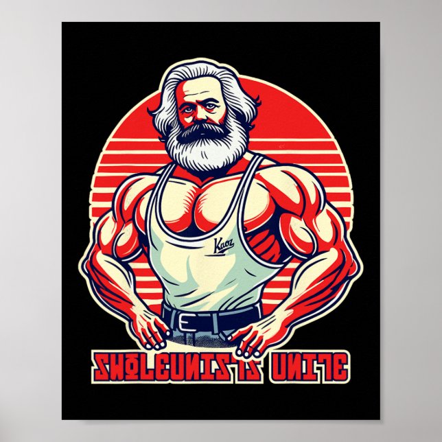 Svleunists Unite Funny Communist Gym BodyBuilder Poster (Framsidan)