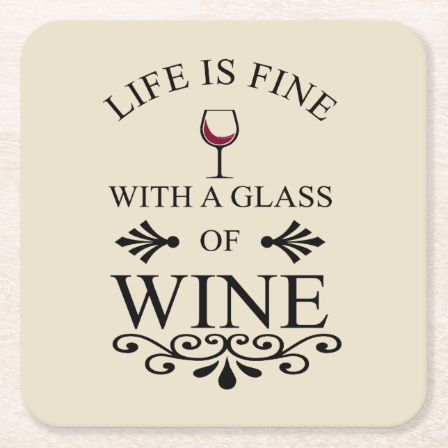 Svny vin-drickcitattecken underlägg papper kvadrat (Framsidan)