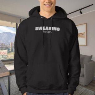 Svordomar Hjälper Rolig Stresslindring Citat   Vit Hoodie