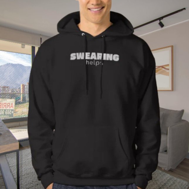 Svordomar Hjälper Rolig Stresslindring Citat | Vit Hoodie (Skapare uppladdad)
