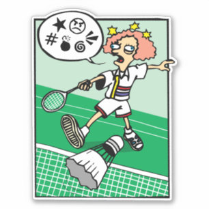 Svordomsuttalande flicka som spelar badminton klistermärken