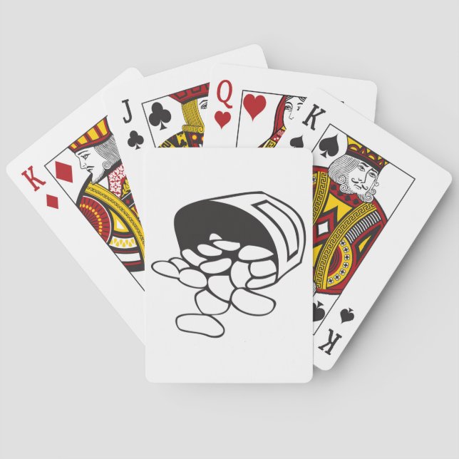 Svullna bönor svart-vit kontur casinokort (Baksidan)