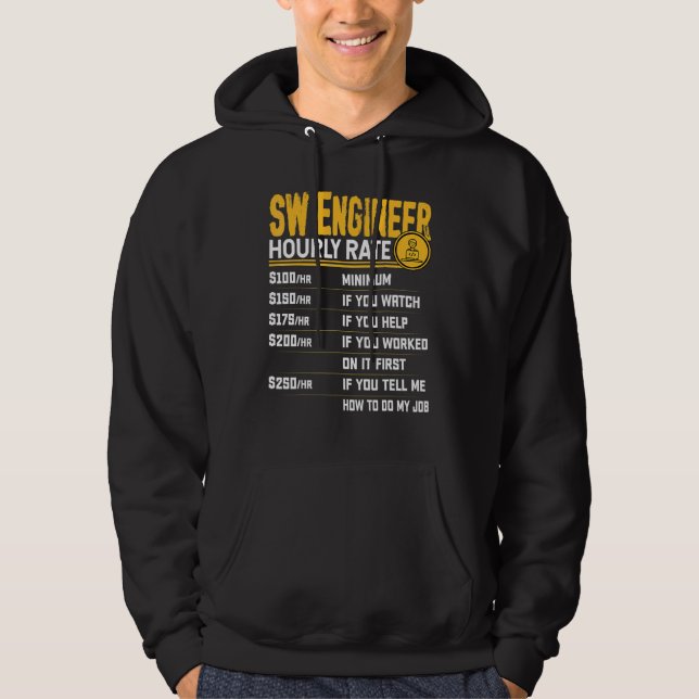 SW-ingenjör timpris  Mjukvaruingenjör Ingenjör Hoodie (Framsida)