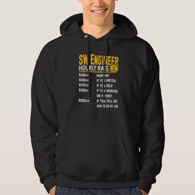 SW-ingenjör timpris programvaruingenjör ingenjör Hoodie (Framsida)