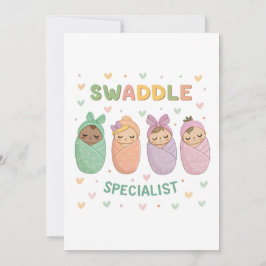 Swaddle Specialist Cute Baby Illustration Julkort