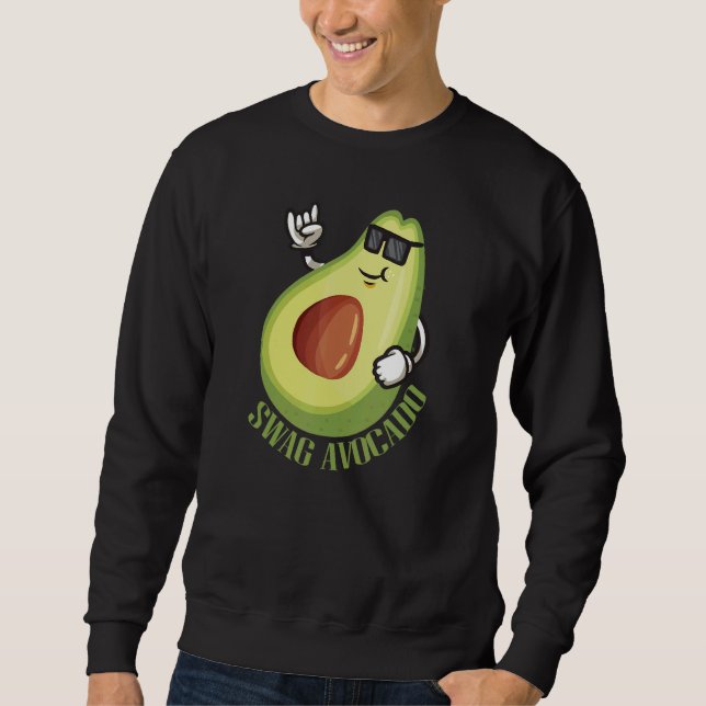 SWAG Avocado guacamole vegan Lång Ärmad Tröja (Framsida)