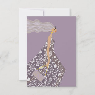 Swag Fashionista Mode Illustrationskonstkort Tack Kort