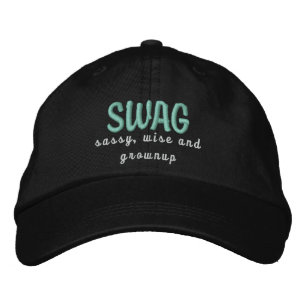 SWAG-hatt i svart Broderad Keps