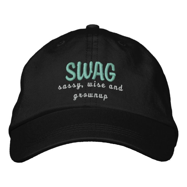 SWAG-hatt i svart Broderad Keps (Framsida)