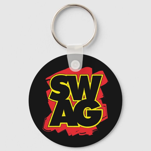 SWAG - Svart och röd Nyckelring (Framsida)