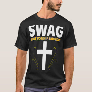 SWAG Tjüna Tillbedja och Ära Kors Kul Kristna T Shirt