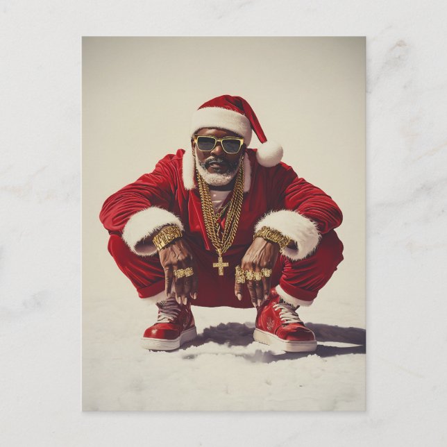 Swag Tomte - Ett Modernt Perspektiv på Julikonen Helg Vykort (Framsida)
