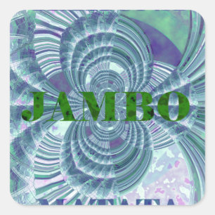 Swaga Jambo Hakuna Matata Kenya Giraffe Safari Wo Fyrkantigt Klistermärke