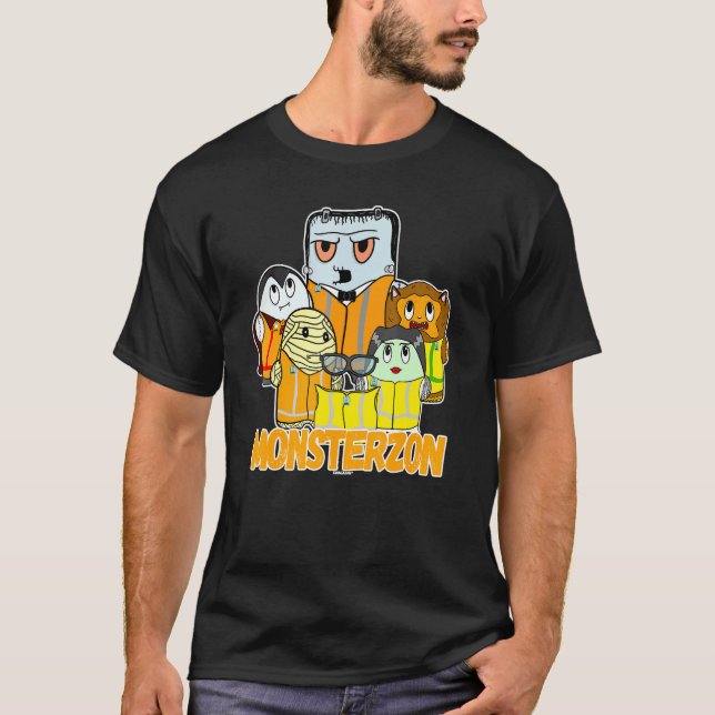 Swagazon Monsters Mummy Frankenstein Dracula Monst T Shirt (Framsida)