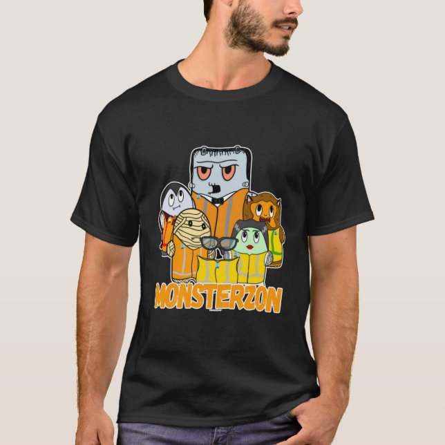 Swagazon Monsters Mummy Frankenstein Dracula Monst T Shirt (Framsida)
