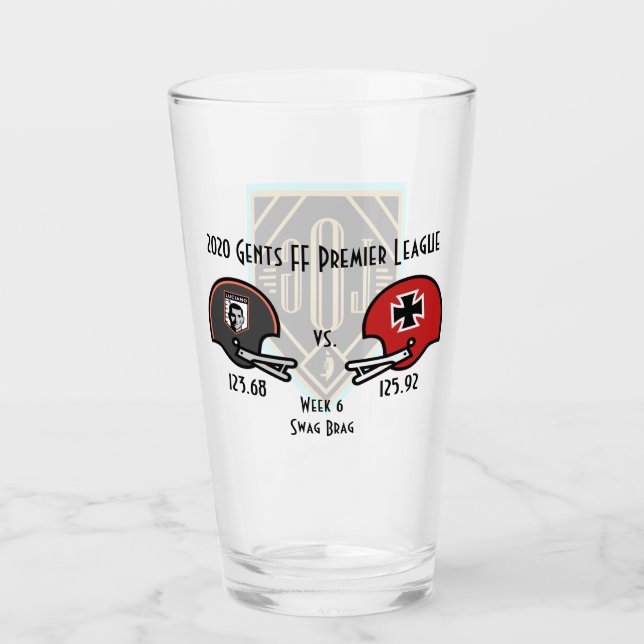 SwagBrag6 Der Rote v Lucky Pint Glass Glaskopp (Framsida)