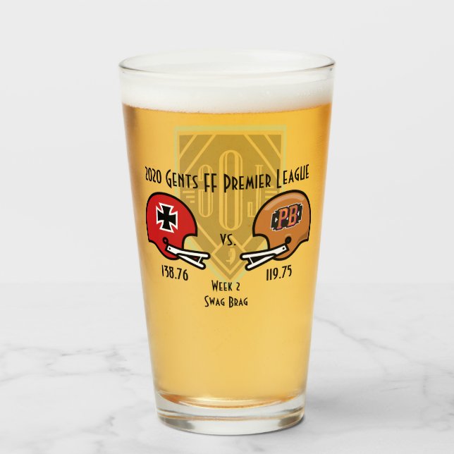 SwagBrag Der Rote mot Peaky Pint Glass Glaskopp (Framsida fylld)