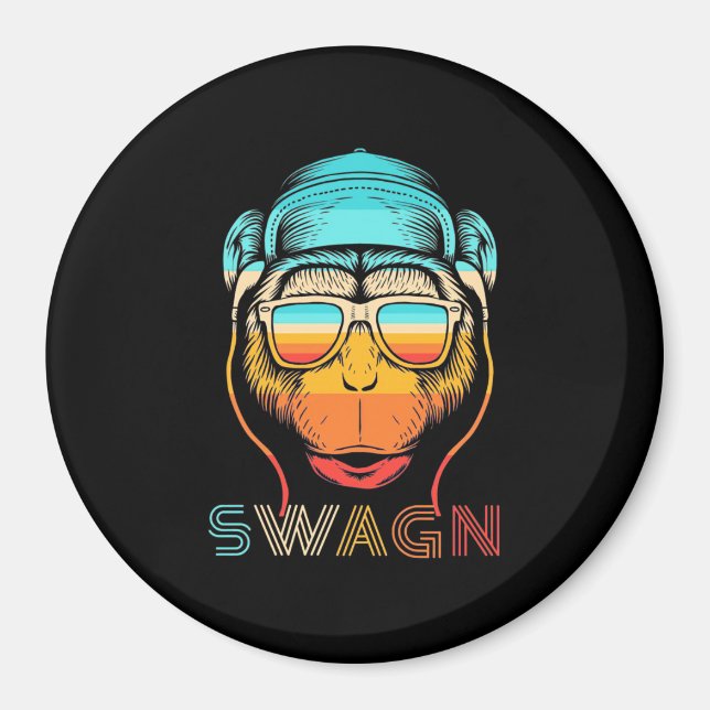 Swagn Retro Monkey Magnet (Framsidan)