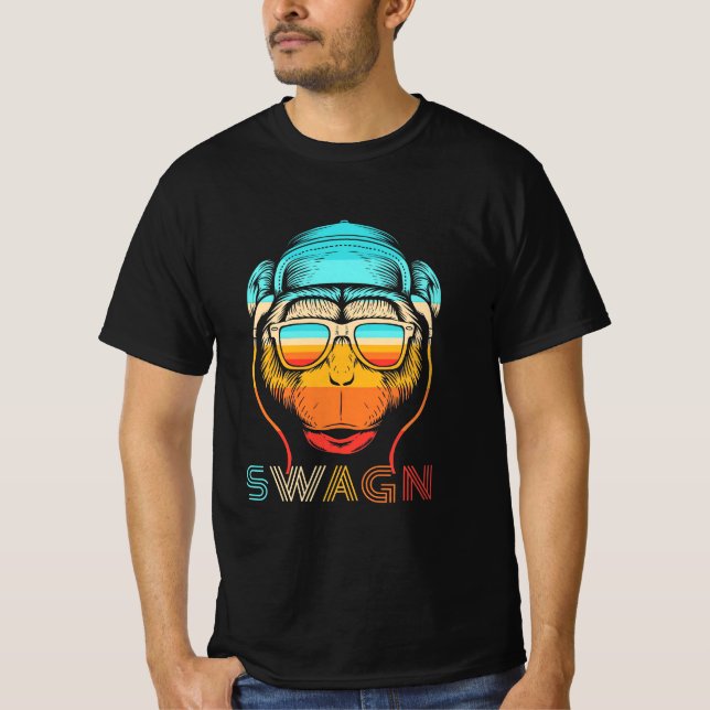 Swagn Retro Monkey T Shirt (Framsida)