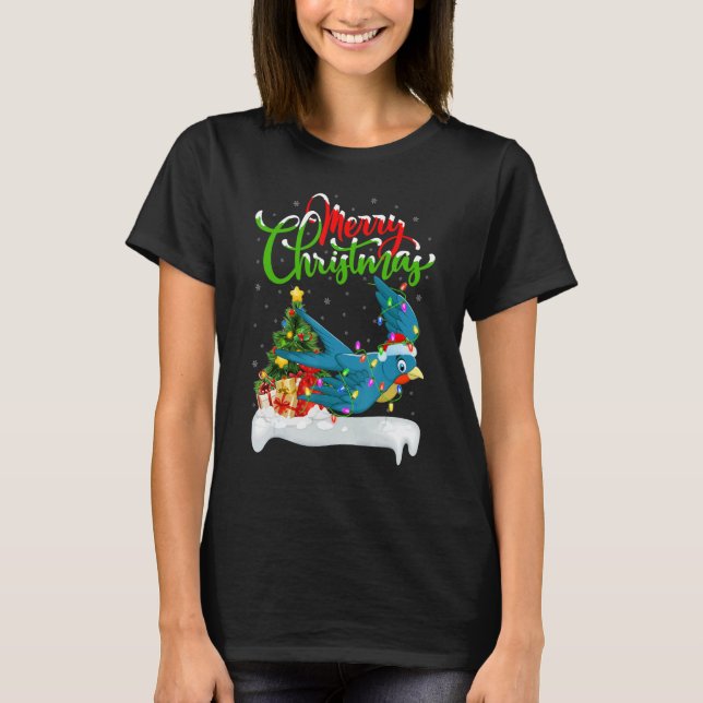 Swallow Bird   Xmas Decorations Santa Swallow Chri T Shirt (Framsida)