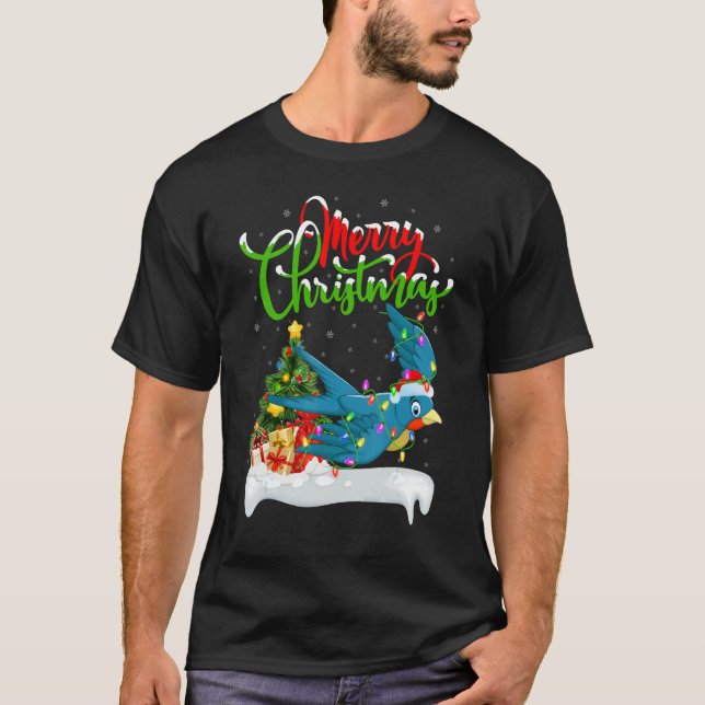 Swallow Bird   Xmas Decorations Santa Swallow Chri T Shirt (Framsida)