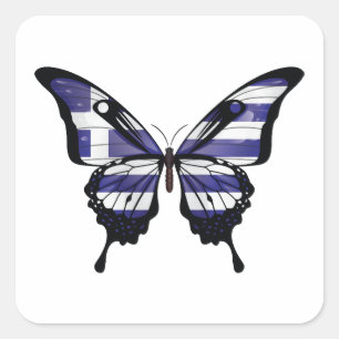  Swallowtail Butterfly Flagga Sticker Fyrkantigt Klistermärke