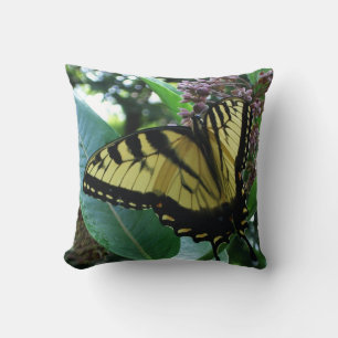 Swallowtail Butterfly I på Milkweed i Shenandoah Kudde