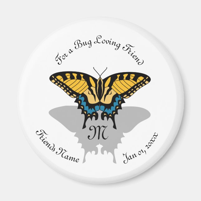 Swallowtail Butterfly Monogram Magnet (Framsidan)
