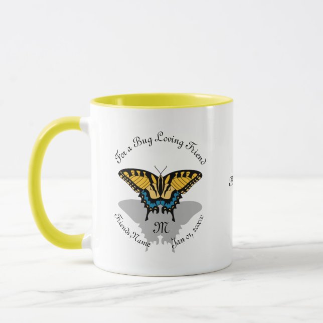 Swallowtail Butterfly Monogram Mugg (Vänster)