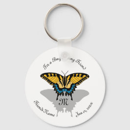Swallowtail Butterfly Monogram Nyckelring