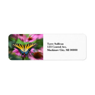 Swallowtail Butterfly Returadress Etikett