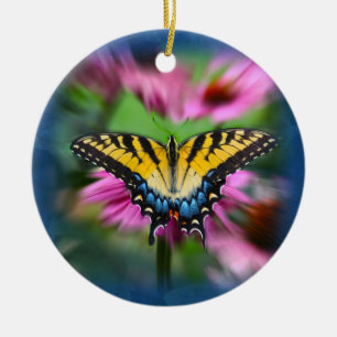Swallowtail fjäril julgransprydnad keramik