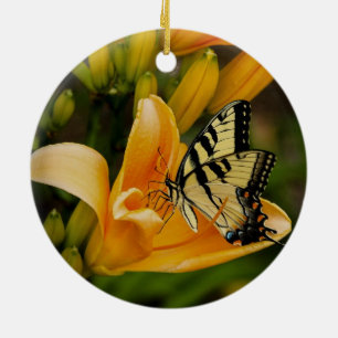 Swallowtail för gammal värld fjäril julgransprydnad keramik