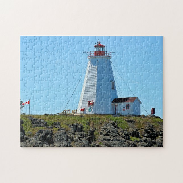 Swallowtail Lighthouse Grand Manan Jigszle Puzzle Pussel (Horisontell)